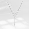 Wholesale 925 Silver Dropshaped Doublelayer Electroplated Clavicle Necklace For Women