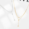 Wholesale 925 Silver Dropshaped Doublelayer Electroplated Clavicle Necklace For Women