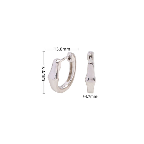 Wholesale Silver Ear Buckle Earrings Jewelry Simple Bright Face Electroplated