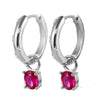 Wholesale 925 Silver Earrings Geometric Style Colorful Egg Zircon Design For Women