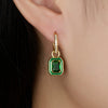 Wholesale 925 Silver Earrings With Colorful Zircon Square Shape Geometric Pattern Inlaid Zircon Process For Women