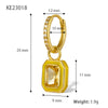 Wholesale 925 Silver Earrings With Colorful Zircon Square Shape Geometric Pattern Inlaid Zircon Process For Women