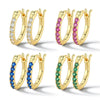 Wholesale 925 Silver Earrings With Geometric Design And Colorful Zirconium Diamond Embedded Niche Style For Women