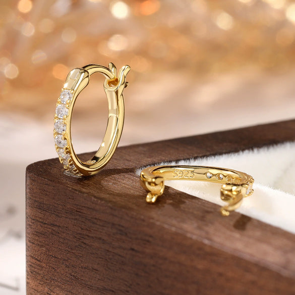 Wholesale 925 Silver Earrings With Geometric Design And Colorful Zirconium Diamond Embedded Niche Style For Women