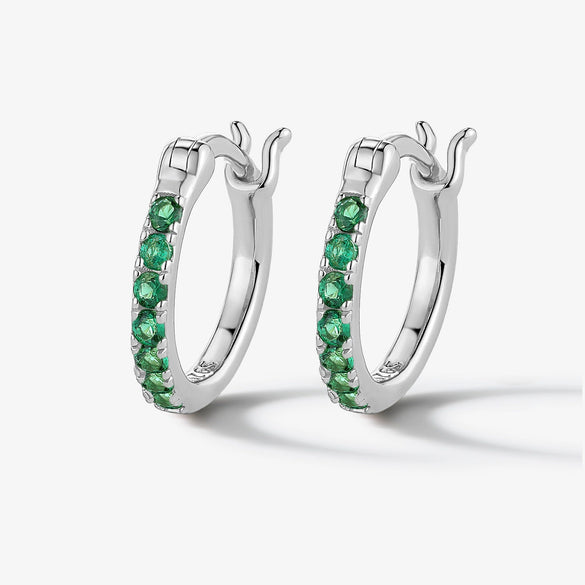 Wholesale 925 Silver Earrings With Geometric Design And Colorful Zirconium Diamond Embedded Niche Style For Women