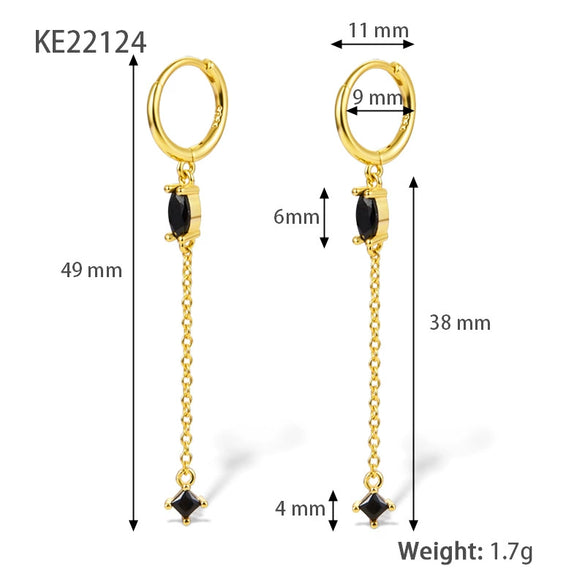 Wholesale Silver Earrings With Geometric Style And Zircon Treatment