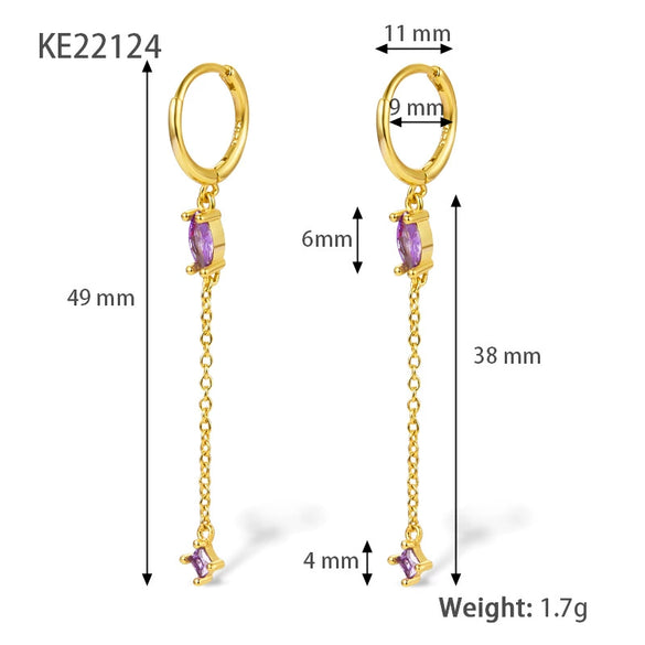 Wholesale Silver Earrings With Geometric Style And Zircon Treatment