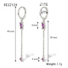 Wholesale Silver Earrings With Geometric Style And Zircon Treatment