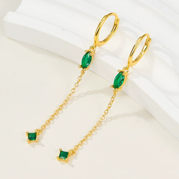 Wholesale Silver Earrings With Geometric Style And Zircon Treatment