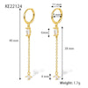 Wholesale Silver Earrings With Geometric Style And Zircon Treatment