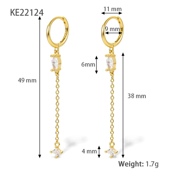 Wholesale Silver Earrings With Geometric Style And Zircon Treatment
