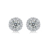 Wholesale Silver Earrings With Moissanite And Geometric Pattern Set With Diamonds Fashion Style For Women