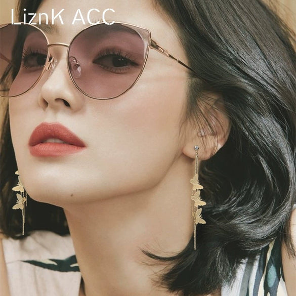 Wholesale 925 Silver Electroplated Butterfly Long Tassel Earrings For Women