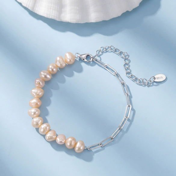 Wholesale Silver Electroplated Geometric Women's Pearl Bracelet Vintage Elegant Stylish Friendship Jewelry Accessory