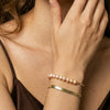 Wholesale Silver Electroplated Geometric Women's Pearl Bracelet Vintage Elegant Stylish Friendship Jewelry Accessory