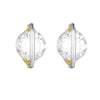 Wholesale 925 Silver Electroplated 14K Gold Geometric Moissanite O Word Chain Necklace And Stud Earrings Set For Women