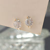 Wholesale 925 Silver Electroplated 14K Gold Geometric Moissanite O Word Chain Necklace And Stud Earrings Set For Women