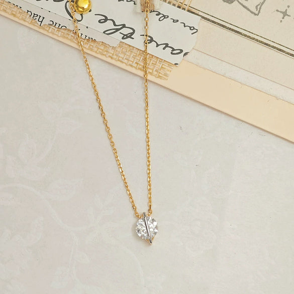 Wholesale 925 Silver Electroplated 14K Gold Geometric Moissanite O Word Chain Necklace And Stud Earrings Set For Women