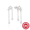 Wholesale 925 Silver Elegant Big Dipper Tassel Stud Long Earrings With Geometric Pattern And Inlaid Zircon For Unisex
