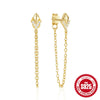 Wholesale 925 Silver Elegant Big Dipper Tassel Stud Long Earrings With Geometric Pattern And Inlaid Zircon For Unisex