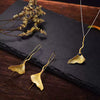 Wholesale 925 Silver Elegant Ginkgo Leaves Fan Ear Hook Pendant Earrings Jewelry For Women