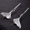 Wholesale 925 Silver Elegant Ginkgo Leaves Fan Ear Hook Pendant Earrings Jewelry For Women