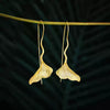 Wholesale 925 Silver Elegant Ginkgo Leaves Fan Ear Hook Pendant Earrings Jewelry For Women