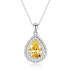 Wholesale 925 Silver Emerald Drop Shape Pendant Necklace With High Carbon Diamond For Women Light Luxury Style Cross Chain