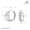 Wholesale Silver Fashion Retro Threering Circle Electroplated Women's Earrings