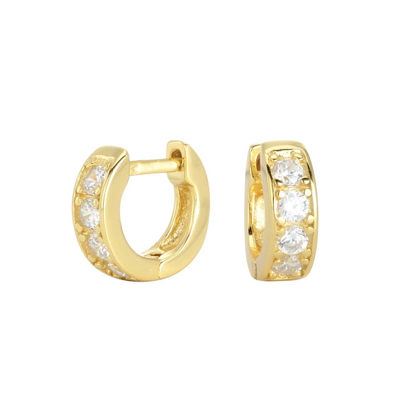 Wholesale Silver Fashion Simple Geometric Stone Earrings Inlaid Zircon