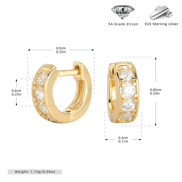 Wholesale Silver Fashion Simple Geometric Stone Earrings Inlaid Zircon