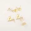 Wholesale 925 Silver Flat Earrings With Pearl Electroplated In 18K Real Gold Original Design Accessories