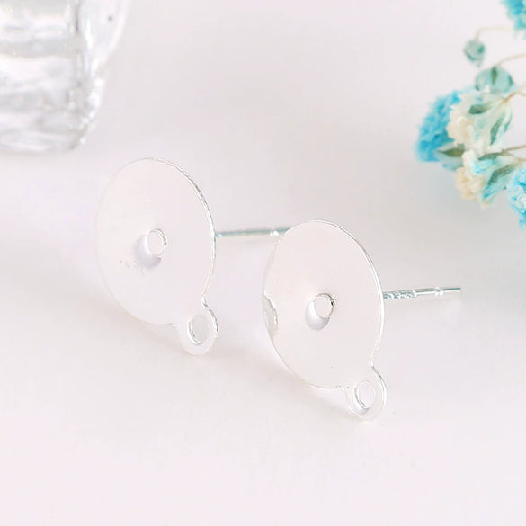 Wholesale 925 Silver Flat Earrings With Pearl Electroplated In 18K Real Gold Original Design Accessories