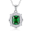 Wholesale Silver Floral Aquamarine Necklace With Geometric Style And Diamond For Women