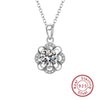Wholesale 925 Silver Flowershaped Pendant Necklace Natural Style Jewelry