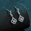 Wholesale Silver Four Leaf Clover Earrings With Diamond For Girls