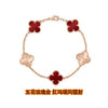 Wholesale Silver Fourleaf Clover And Flower Style Bracelet Set With Gems