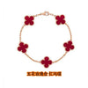 Wholesale Silver Fourleaf Clover And Flower Style Bracelet Set With Gems