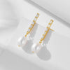 Wholesale 925 Silver Freshwater Pearl Stud Earrings With Geometric Design For Women Fashion Ol Style