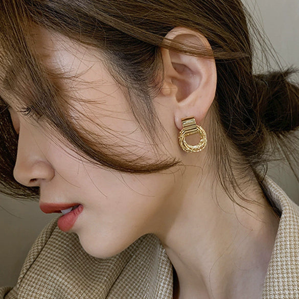 Wholesale 925 Silver Geometric Circle Earrings