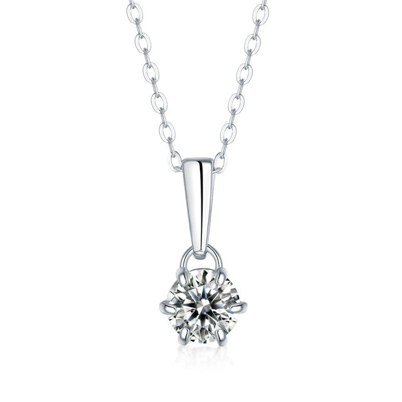Wholesale 925 Silver Geometric Clavicle Chain With Moissanite Inlay Necklace For Women