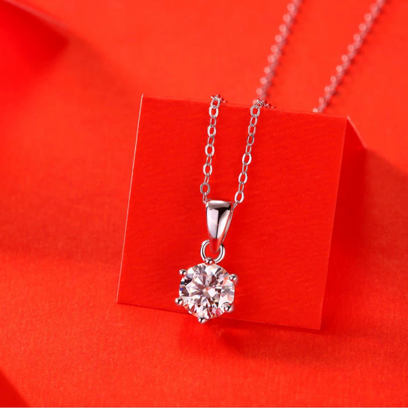 Wholesale 925 Silver Geometric Clavicle Chain With Moissanite Inlay Necklace For Women
