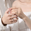 Wholesale 925 Silver Geometric Couple Open Ring Light Luxury Valentine's Day Gift