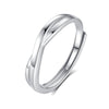 Wholesale 925 Silver Geometric Couple Open Ring Light Luxury Valentine's Day Gift