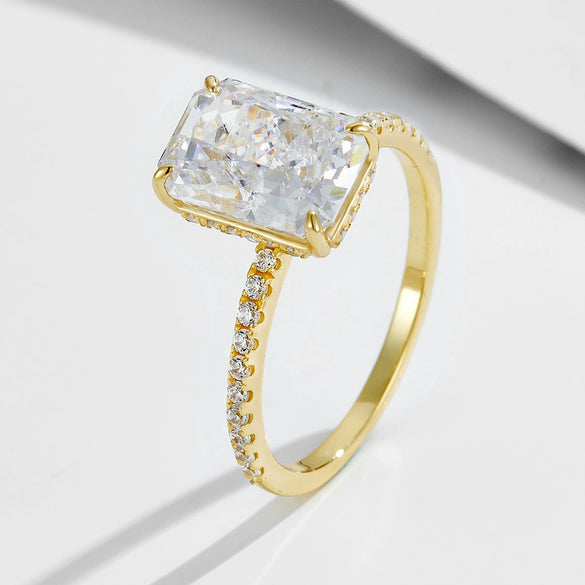 Wholesale Silver Geometric Diamond Cut Zircon Set Ring For Women