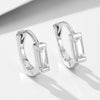 Wholesale 925 Silver Geometric Diamond Rectangular Zircon 14K Gold Plated Light Luxury Women's Earrings