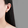 Wholesale Silver Geometric Double Layer Round Micro Inlaid Zircon Electroplated Earring Buckles