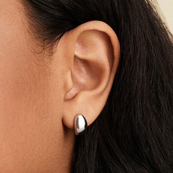 Wholesale Silver Geometric Drop Shape Electroplated Earrings Unisex Simple Ins Fashion Allmatch