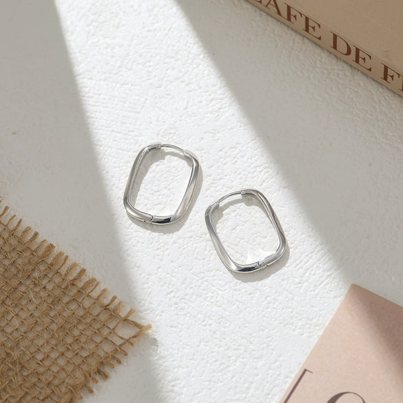 Wholesale 925 Silver Geometric Earrings For Women Electroplated Simple Niche Style