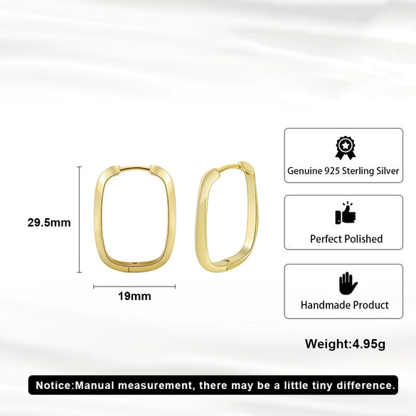 Wholesale 925 Silver Geometric Earrings For Women Electroplated Simple Niche Style